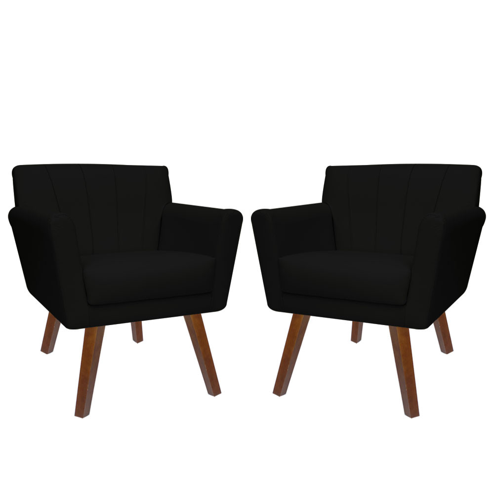 Kit 02 Poltronas Decorativa Estofada para Sala Quarto Clinica Recepção Iza - Nanda Decor