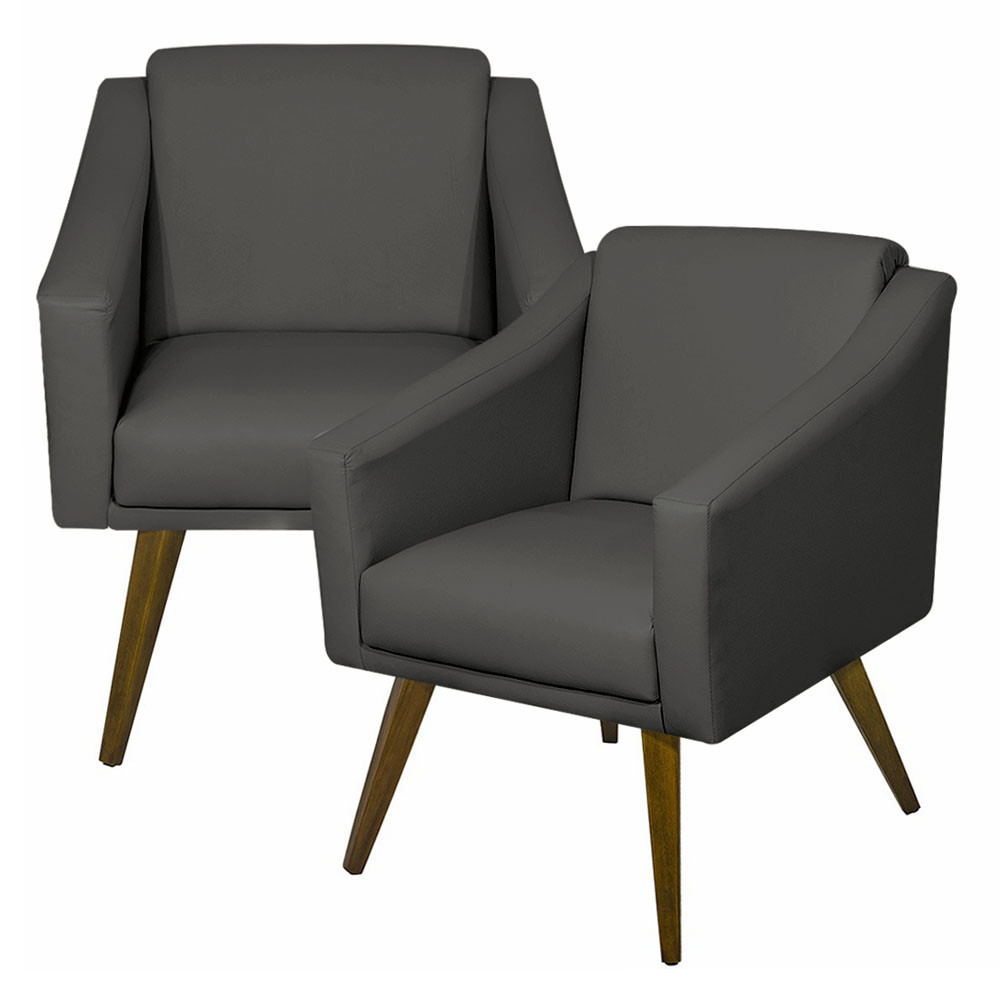 Kit 02 Poltronas Decorativa Estofada Sala Escritório Hospital Clínica San Diego - Nanda Decor