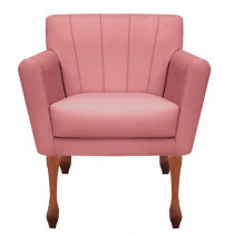 Poltrona Retrô Decorativa Estofada para Sala Quarto Clinica Recepção Iza - Nanda Decor