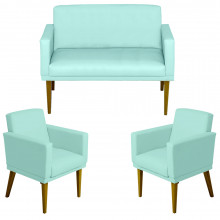 Conjunto Namoradeira + 2 Poltronas Nina Glamuor - ND7501