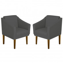 Kit 02 Poltronas Decorativa Para Sala Quarto Recepção Gran Diego - Nanda Decor