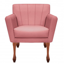 Poltrona Retrô Decorativa Estofada para Sala Quarto Clinica Recepção Iza - Nanda Decor