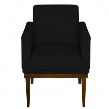 Poltrona Decorativa Para Escritório Clínica Hospital com Base de Madeira Luis XV - Nanda Decor