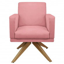 Poltrona Base Giratória Decorativa para Sala Quarto Clínica Recepção Escritório Nina - Nanda Decor