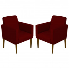 Kit 02 Poltronas Decorativa para Sala Quarto Clínica Recepção Escritório Nina Glamour - Nanda Decor