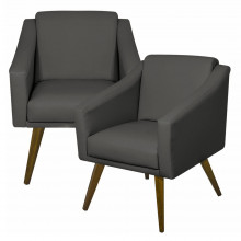 Kit 02 Poltronas Decorativa Estofada Sala Escritório Hospital Clínica San Diego - Nanda Decor