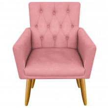 Poltrona Decorativa Estofada para Sala Quarto Recepção Salão Clínica Veneza - Nanda Decor